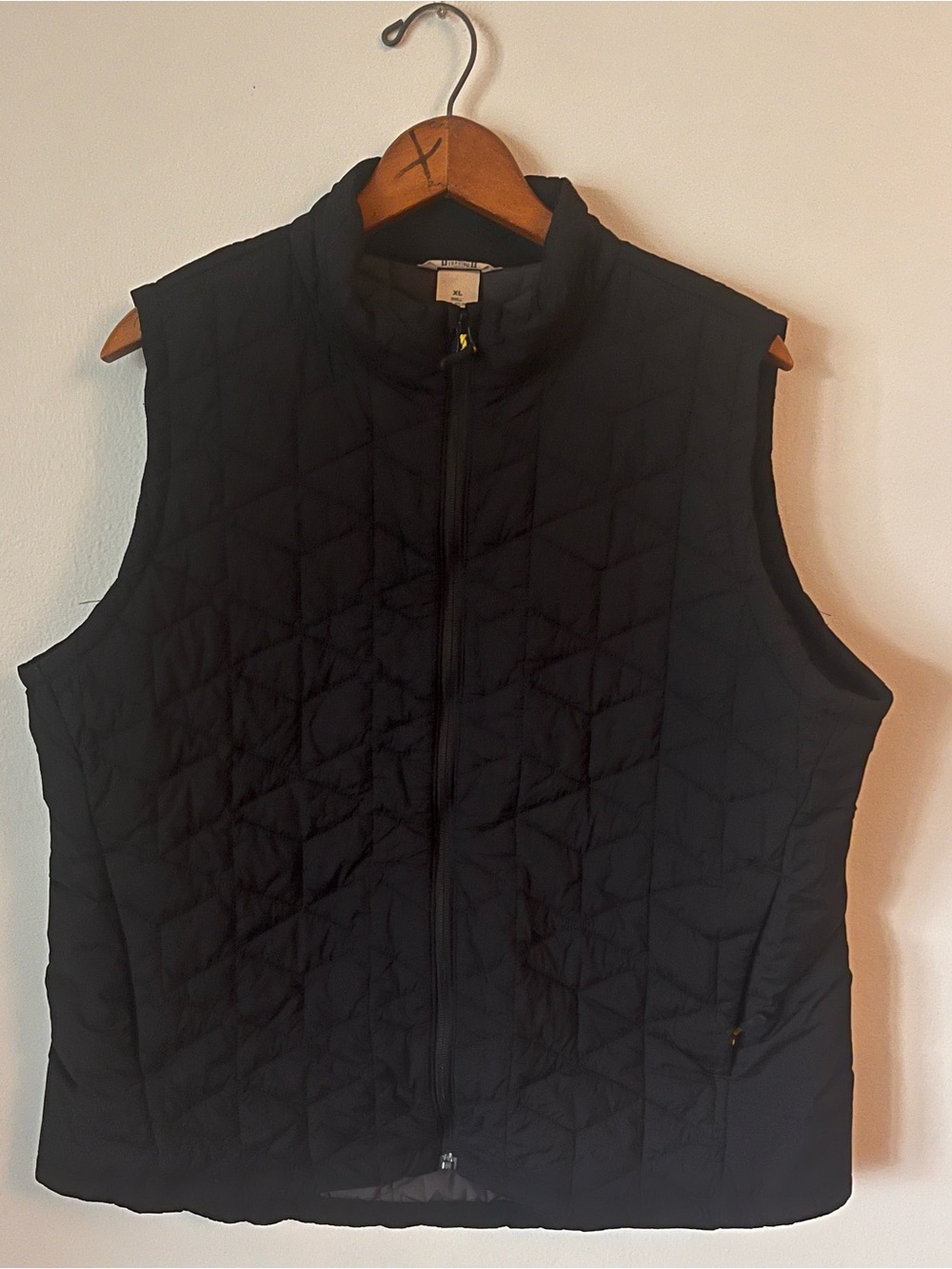 Duluth Trading II Womens Black Quilted Full Zip Vest inner outer Pockets XL fall